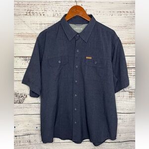 Orvis Shirt Adult XL Blue Lightweight Mens Outdoor Vented Casual Button Up